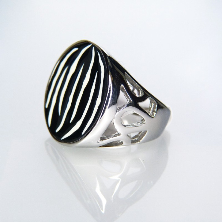 Edelstahlring "Zebra" W 18,1