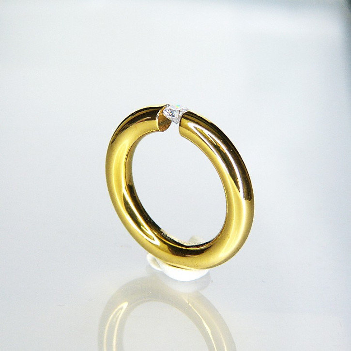 Spannring Edelstahl Größe 58 (Ø ca. 18,5 mm) / vergoldet