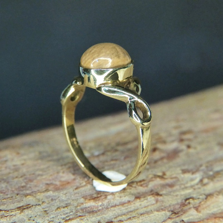 Goldring 333/- mit braunem Mammut W 18,5