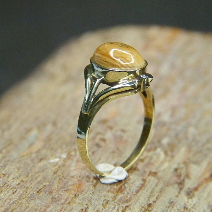 Goldring 585/- mit Mammutrinde W18,1