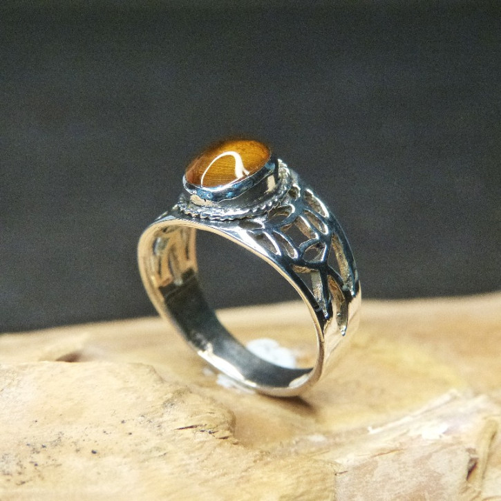Silberring mit Bernstein W17,8