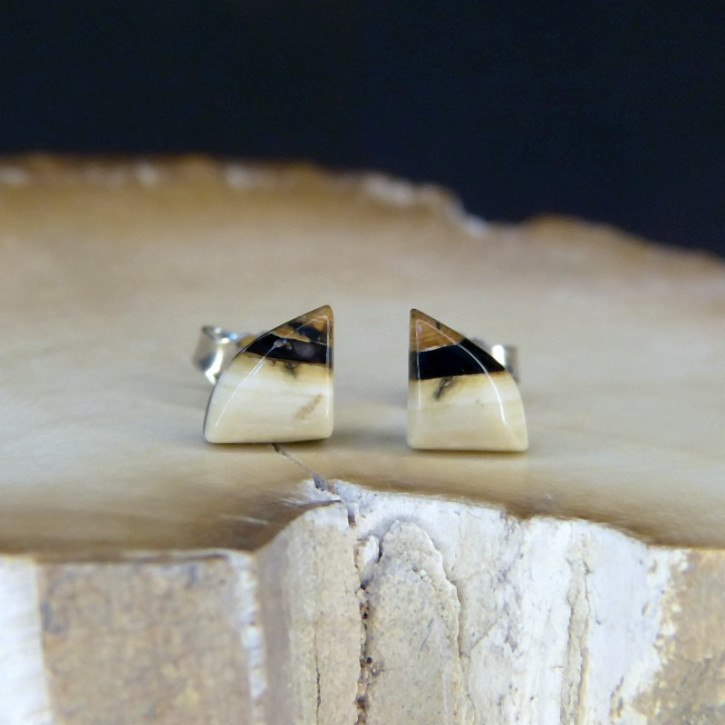 kleine Ohrstecker mit brauner Spitze