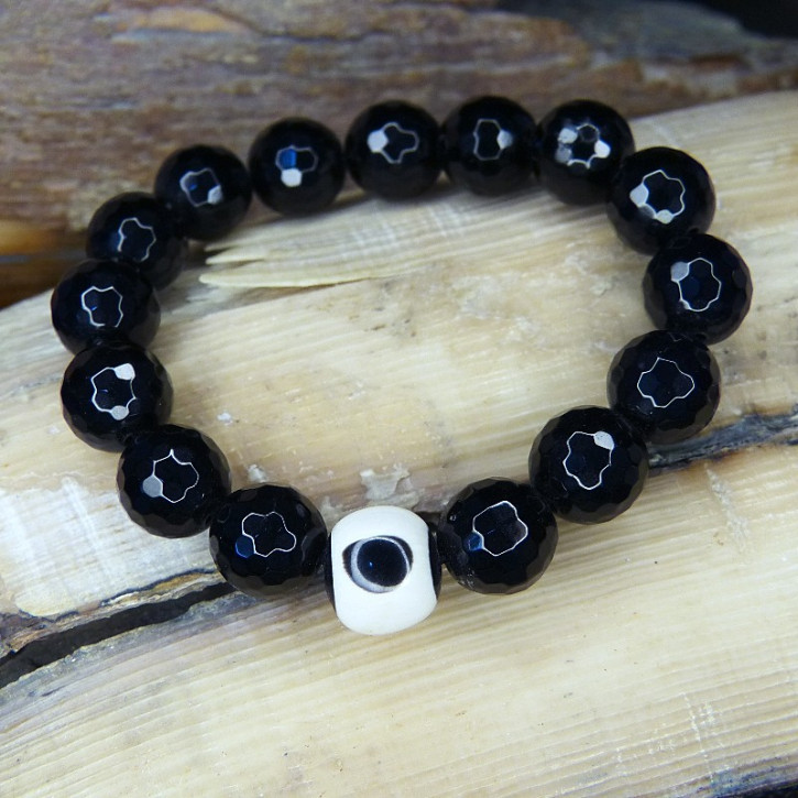 Armband Mammut mit facettiertem Onyx