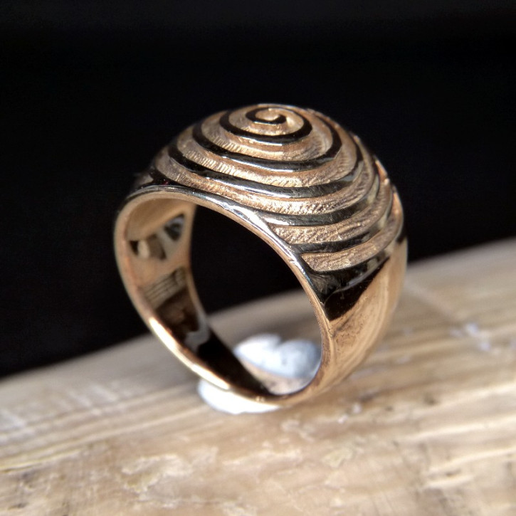 Silberring vergoldet "Spiralenmotiv" W17,8