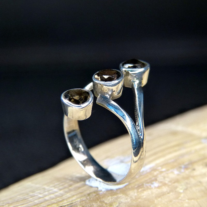 Silberring mit Rauchtopas W18
