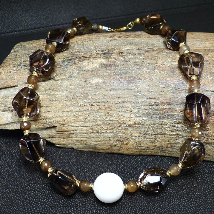 Collier Rauchtopas mit Mammut