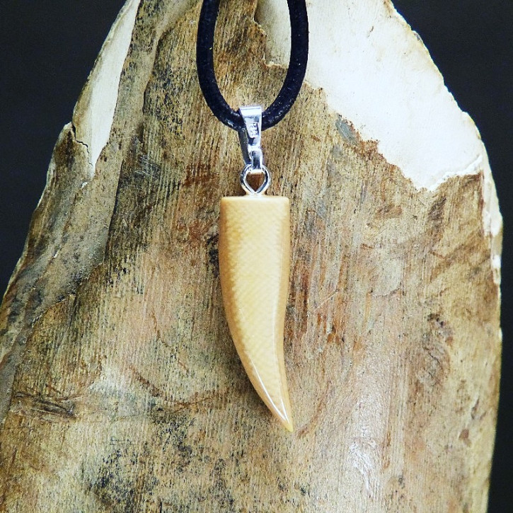 kleiner Zahnanhänger braun