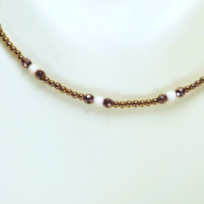zartes Collier mit Hämatit und Mammutperlen