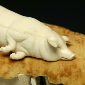 Schwein liegend Mammut-Elfenbein