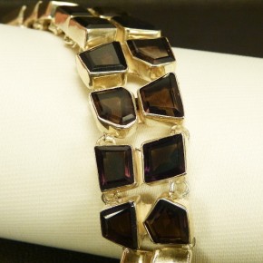 Silberarmband mit Rauchtopas