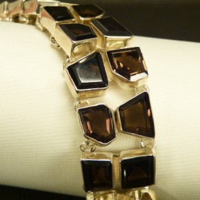 Silberarmband mit Rauchtopas
