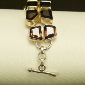Silberarmband mit Rauchtopas
