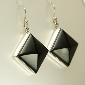 Hängeohrringe Silber mit Onix