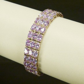 Silberarmband mit Zirkonia light Amethyst