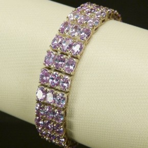 Silberarmband mit Zirkonia light Amethyst