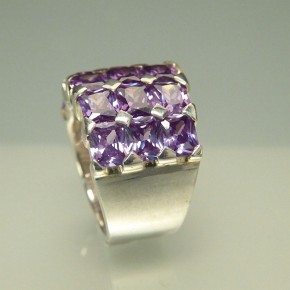 Silberring mit Zirkonia amethystfarben W18