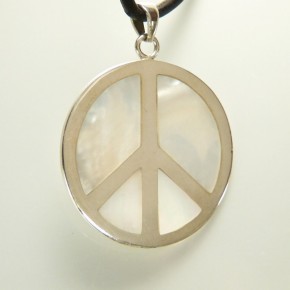 Anhänger 925/- "Peace" mit Perlmutt