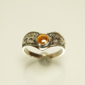 Silberring mit Bernstein W17