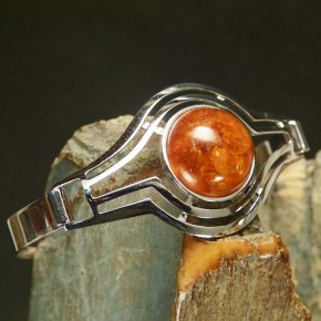 Armspange Silber mit Bernstein