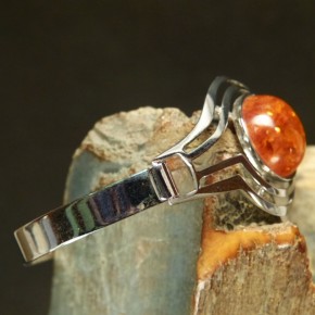 Armspange Silber mit Bernstein