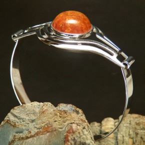 Armspange Silber mit Bernstein