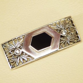 Silberbrosche 925/- mit Emaille