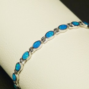Silberarmband 925/- mit Opalsynthesen