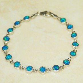 Silberarmband 925/- mit Opalsythesen