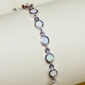 Silberarmband 925/- mit Opalsynthesen