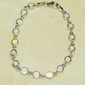 Silberarmband 925/- mit Opalsynthesen