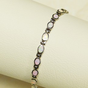 Silberarmband 925/- mit Opalsynthesen