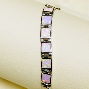 Silberarmband 925/- mit Opalsynthesen