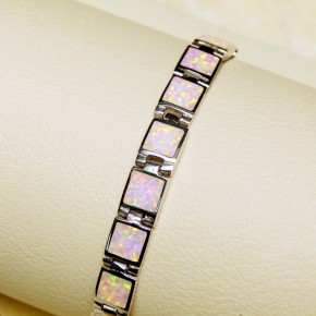 Silberarmband 925/- mit Opalsynthesen