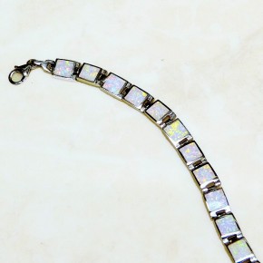 Silberarmband 925/- mit Opalsynthesen