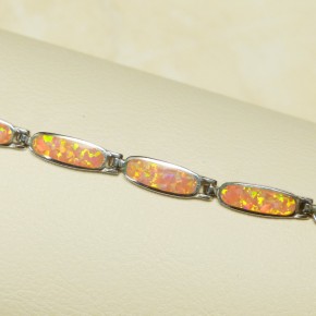 Silberarmband 925/- mit Opalsynthesen