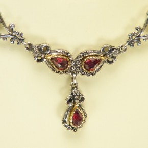 Trachtencollier aus Silber mit Granat