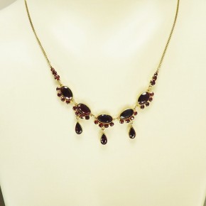 Collier mit Granat Silber vergoldet