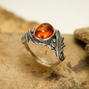 Silberring 925/- mit Bernstein W 59
