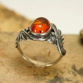 Silberring 925/- mit Bernstein W 59
