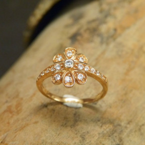 Silberring mit Weißtopas vergoldet Größe 52 (Ø ca. 16,6 mm)