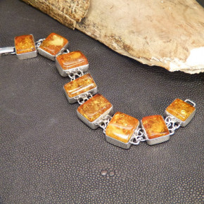 tolles Silberarmband mit Naturbernstein