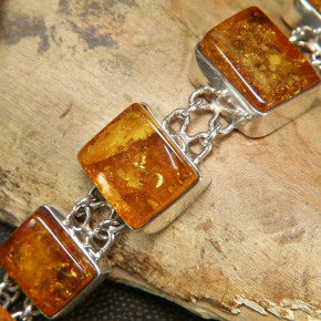 tolles Silberarmband mit Naturbernstein