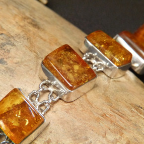tolles Silberarmband mit Naturbernstein