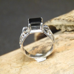 Silberring mit schwarzem Onix Größe 58 (Ø ca. 18,5 mm)