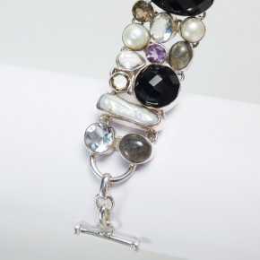 Silberarmband mit echten Steinen