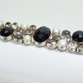 Silberarmband mit echten Steinen