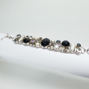 Silberarmband mit echten Steinen