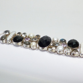Silberarmband mit echten Steinen