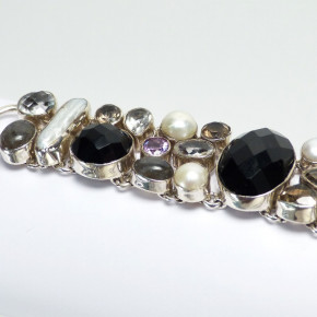 Silberarmband mit echten Steinen