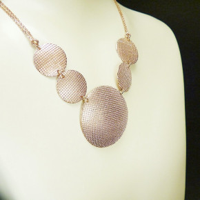Silber Collier diamantiert rosèvergoldet